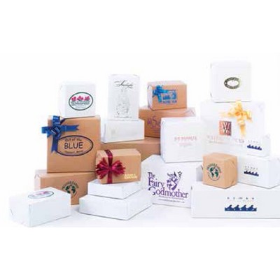 2 Piece Lock Corner White & Natural Kraft Gift Boxes(12"x12"x5 1/2")