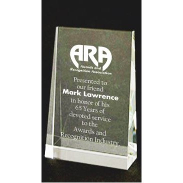 Clear Solid Crystal Award - 3.25" small - Clear Wedge