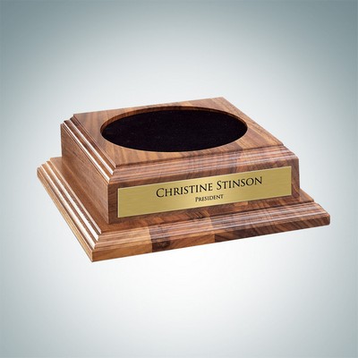Optional Walnut Wood Base w/ Personalized Plate (9"x9")