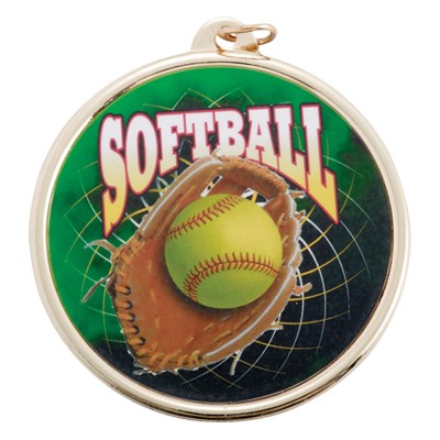 2 ¼" TM Series Sports Medal w/Softball Mylar Insert