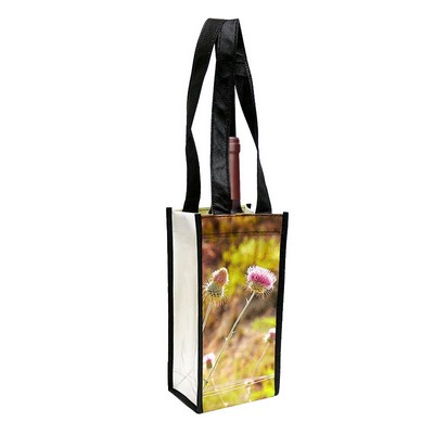 Full Color Laminated Non Wine Tote Bag - Single Bottle