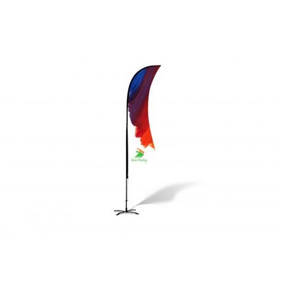 17ft Double-Sided Angled Feather Flag Banner w Full color Digital Print and Ground Stake Stand