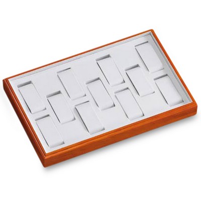11 Men's Watch Tray w/Gold Maple Wood Border