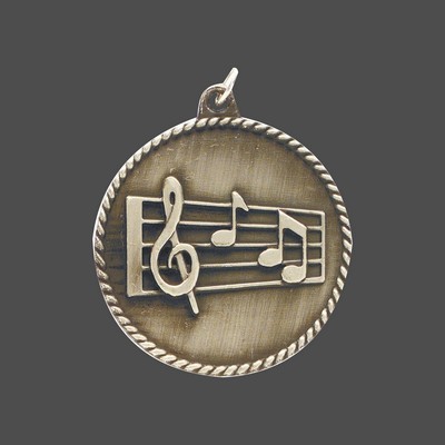 2" Gold Music High Relief Medal