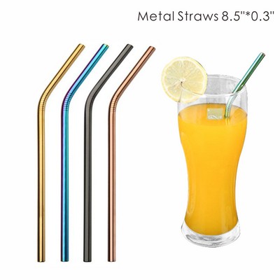 0.30 Inch Wide Bent Metal Straws