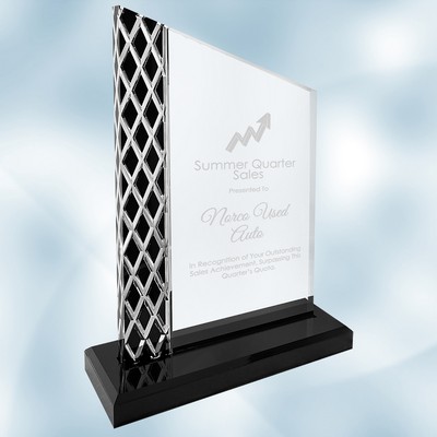Acrylic Unite Diamond Black Ice Plaque w/ Base (L)