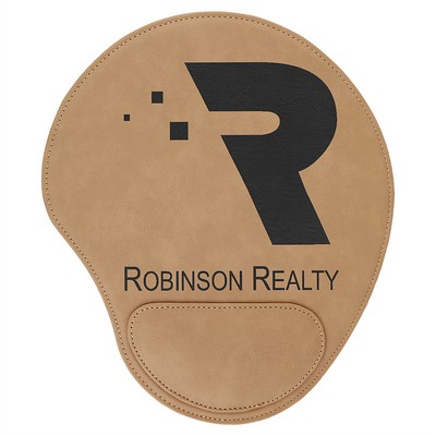 Laserable Leatherette Mouse Pad – Light Brown