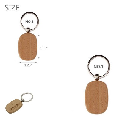 Wooden Multi Shapes Keychain