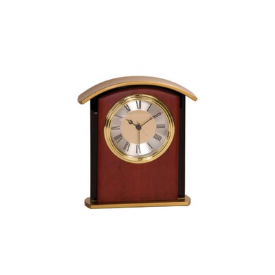 6.5" Mahogany Finish Gold Top Clock