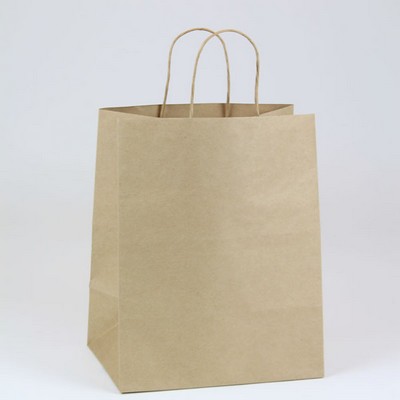 100% Recycled Natural Kraft gift bag 10'' x 7'' x 12''