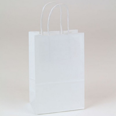 40% RECYCLED WHITE KRAFT SHOPPER 5 x 3 x 8