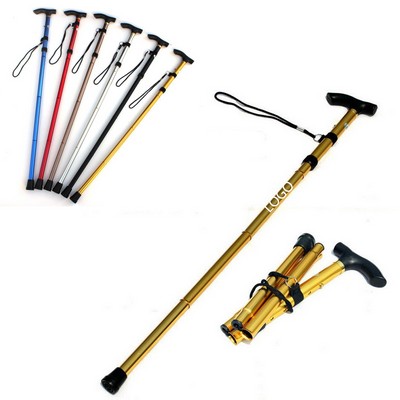 Outdoor Adjustable Folding Aluminum Alloy Alpenstock