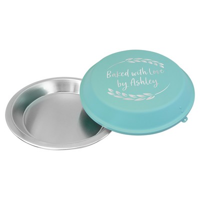 9" Aluminum Pie Pan with Teal Lid