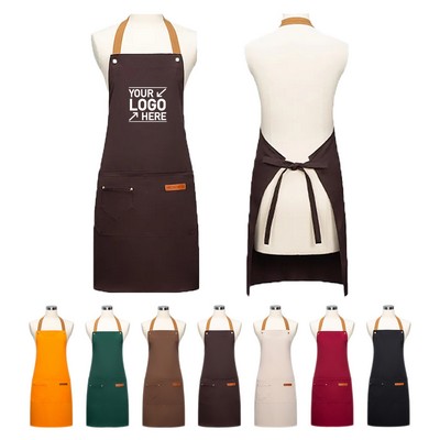 Adjustable Neck Strap Unisex Canvas Bib Apron