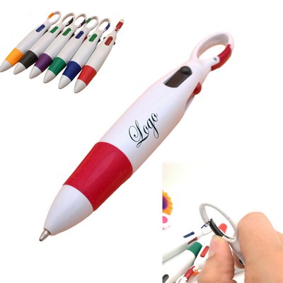 4-in-1 Multi-color Pen With Carabiner