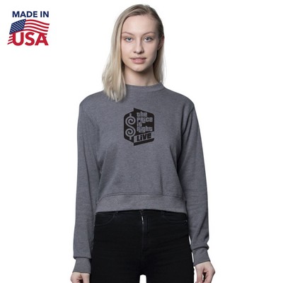 USA Made Womens Organic rPET French Terry Crew