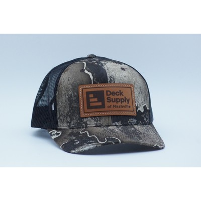 Richardson 112P Printed Structured Trucker Hat with Leather Patch