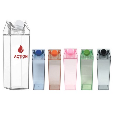 17oz Transparent Plastic Square Milk Bottle