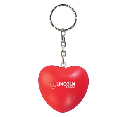 Heart Shape Stress Ball Keychain