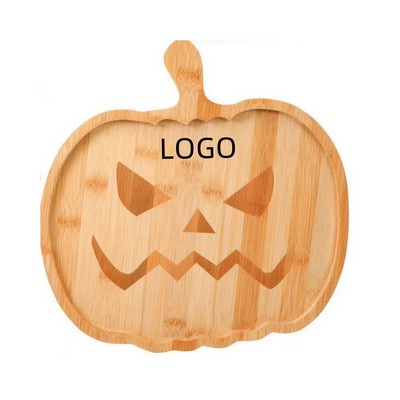 Pumpkin Shaped Bamboo Wood Tray