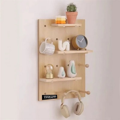 Wood Pegboard Wall Organizer