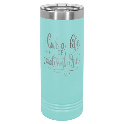 Polar Camel 22 oz. Teal Blue Skinny Tumbler with Slider Lid