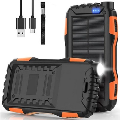 42800mAh Solar Power Bank with Built-in Flashlight Fast Charging
