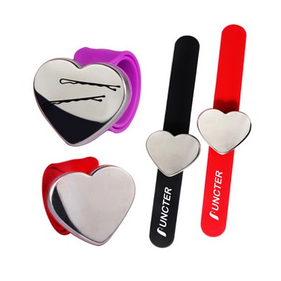Silicone Wrist Strap W/ Heart Shaped Magnetic Pincushion Strong Pin Holder