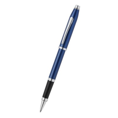 Century® II Polished Translucent Cobalt Blue Engraved Diamond Pattern Rollerball Pen
