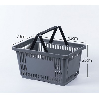 Dual-Handle Plastic Shopping Basket