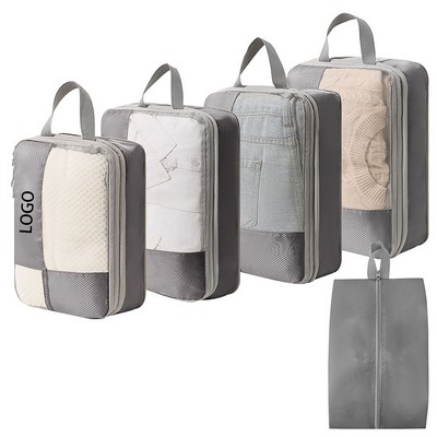 Cross Grid 5-Piece Set Of Compressible Luggage Organizers