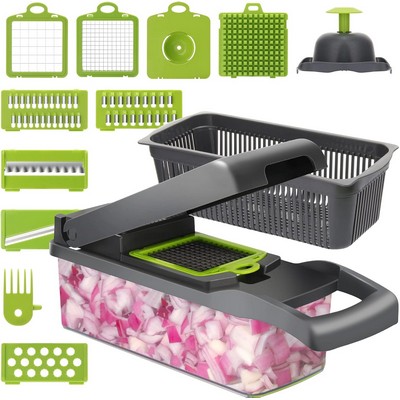 Multi 11-in-1 Food Choppers Vegetable Slicer Cutter for Onion Tomato Fruit