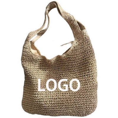 Straw Woven Beach Tote Bag
