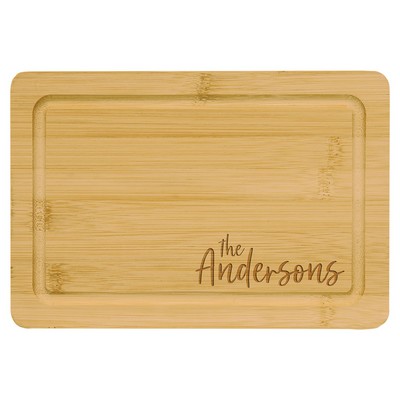 Bamboo Cutting Board with Drip Ring, 9" x 6"