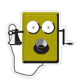 Wind Up Box Phone Promotional Magnet w/ Strip Magnet (12 Square Inch)