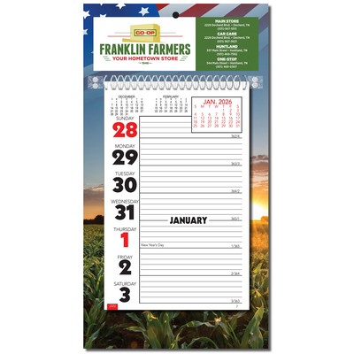Full Color Almanac Week View Wall Calendar