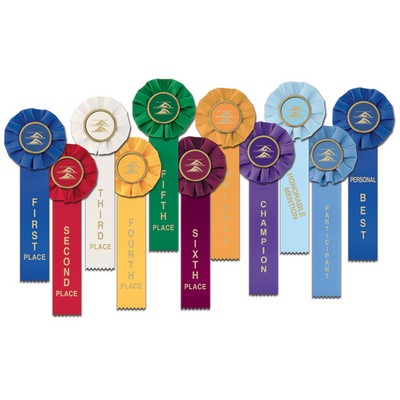 Swim Stock Rosette Ribbon w/Single Streamer