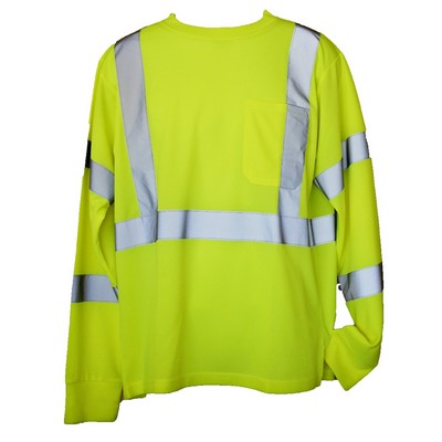 Long Sleeve Yellow Hi-Viz Safety T-Shirt (2X-Large/3X-Large)