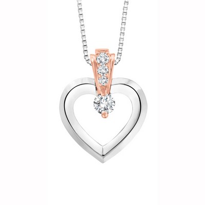 Canadian Diamond Heart Pendant in 10K White & Rose Gold (0.25 CT. T.W.)