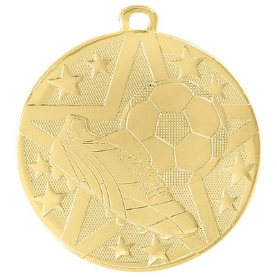 2" Gold Superstar Soccer Medal