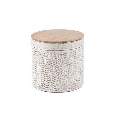 Brush Color Bread Bin w/Bamboo Lid