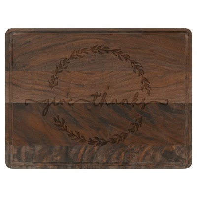 11.5" x 8.75" Walnut Cutting Board with Drip Ring