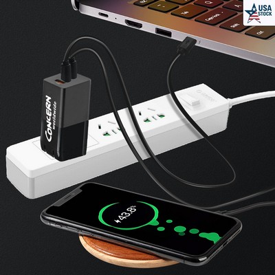 65W 3 Ports GaN USB-C Charger For Laptop, Tablet, Smartphone, Smartwatch And More