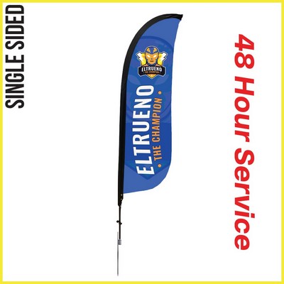 (Large Quantity) 9' Feather Flag - Single Sided w/ Spike Base (Small) - Made in the USA