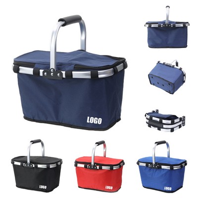 Portable Foldable Insulated Picnic Cooler Basket