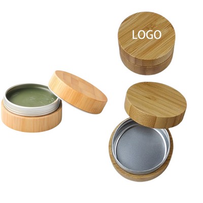 Small Empty Refillable Cosmetic Powder Bamboo Box With Lid