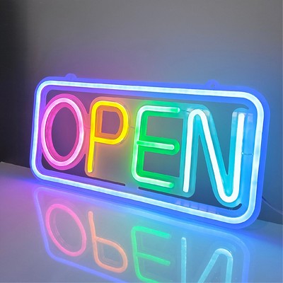 5 Colors Custom Font Neon Sign 16 Inches LED Glowing Sign OPEN Sign for Shop