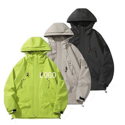 Outdoor Detachable Hooded Loose Windbreaker Jacket