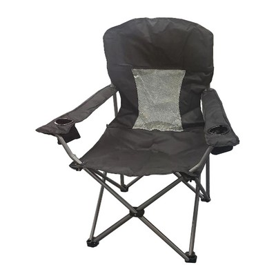 Mannitok "Heavy Duty" Camping/Folding Chair w/ Mesh Back, Black