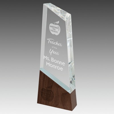 9.75" Peak Sierra Glass with Walnut Base